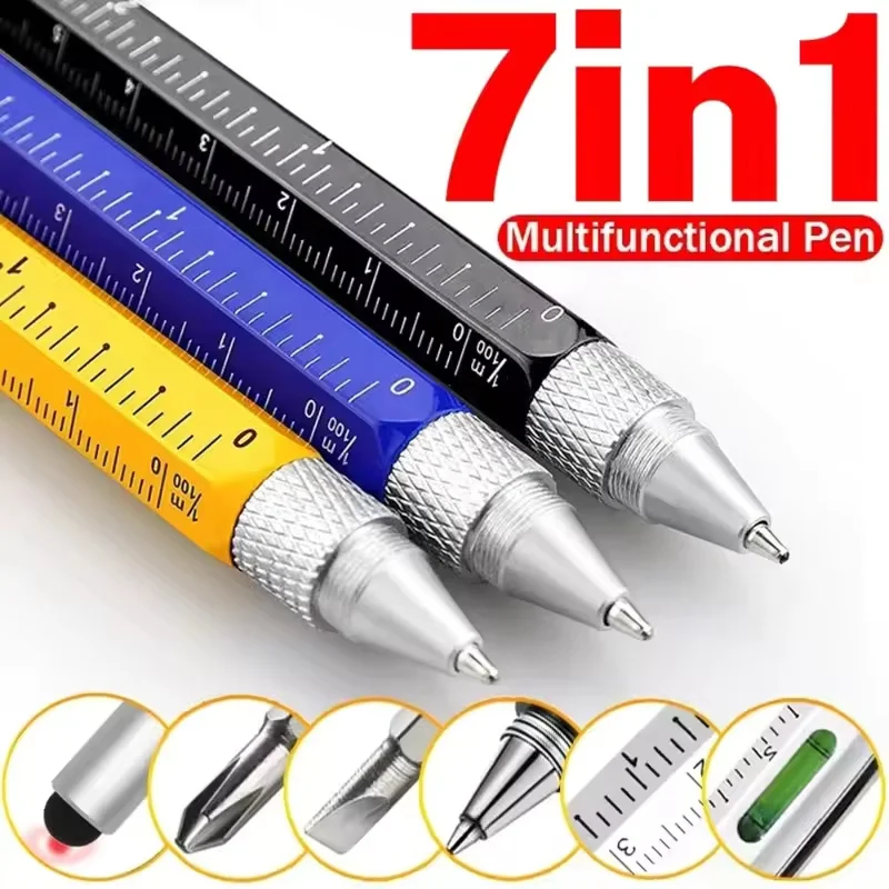 7-in-1 multifunctional pen with stylus and tools